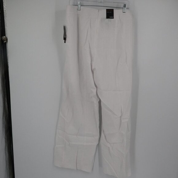 INC International Concepts Global Escape Bright White Wide Leg Pants 16W… - Picture 8 of 9